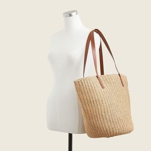 J Crew Woven straw market tote